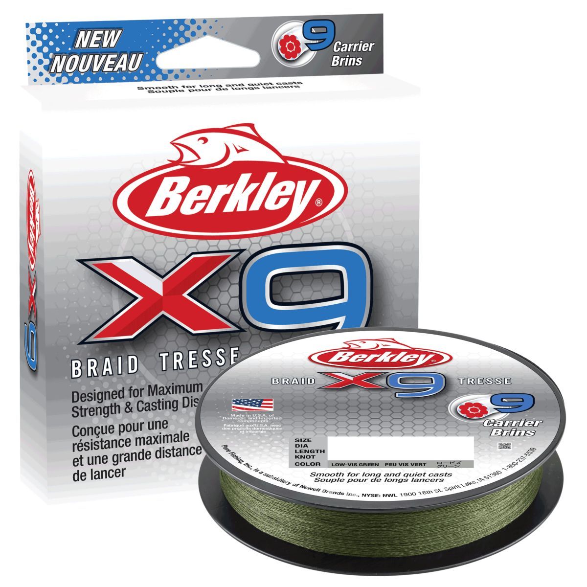 BERKLEY X9 LOW VIS GREEN 150M 0,06MM 6,4KG