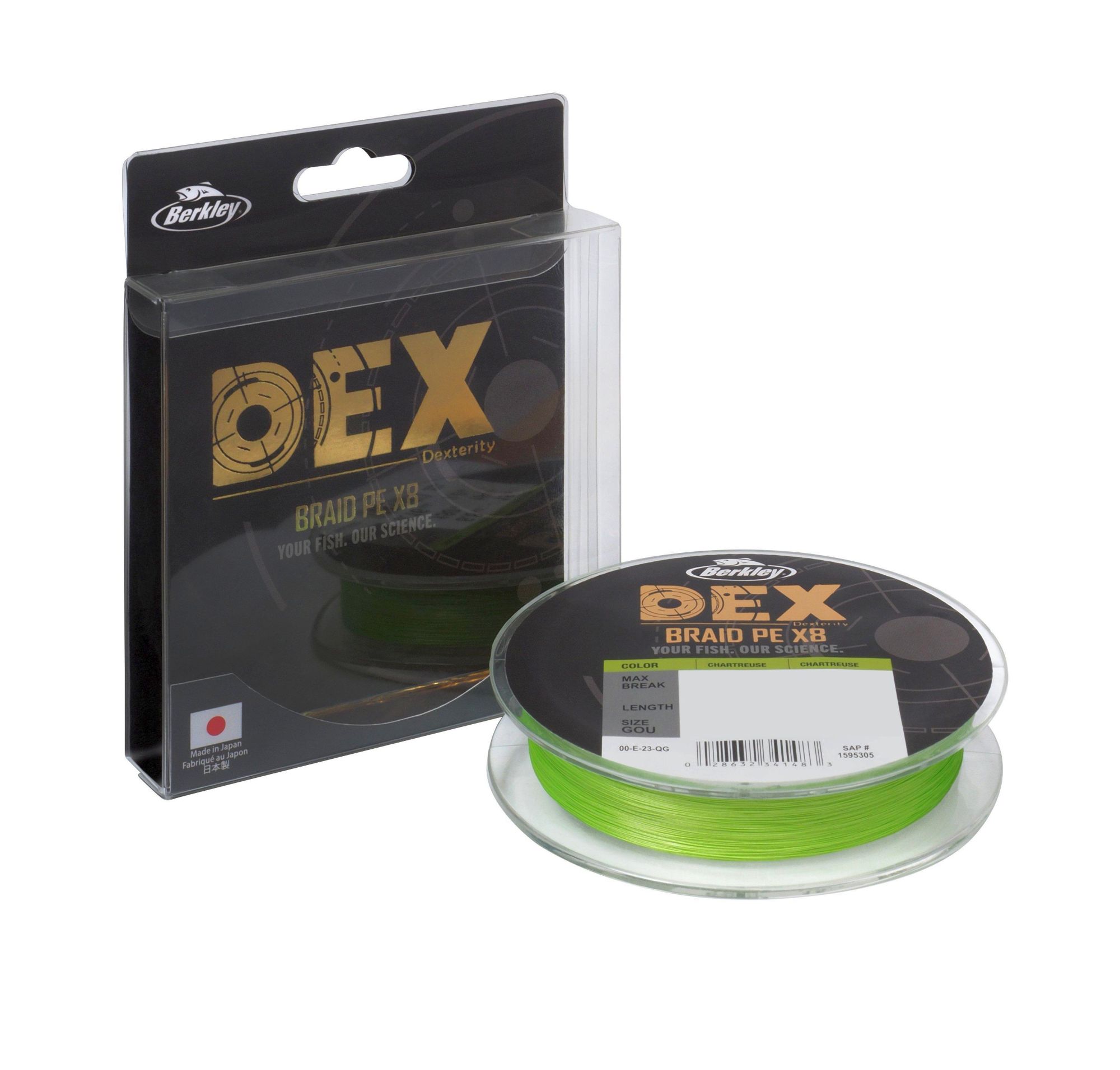 BERKLEY DEX Braid PE X8 Chartreuse 150 m 0,04 mm 4,1 kg