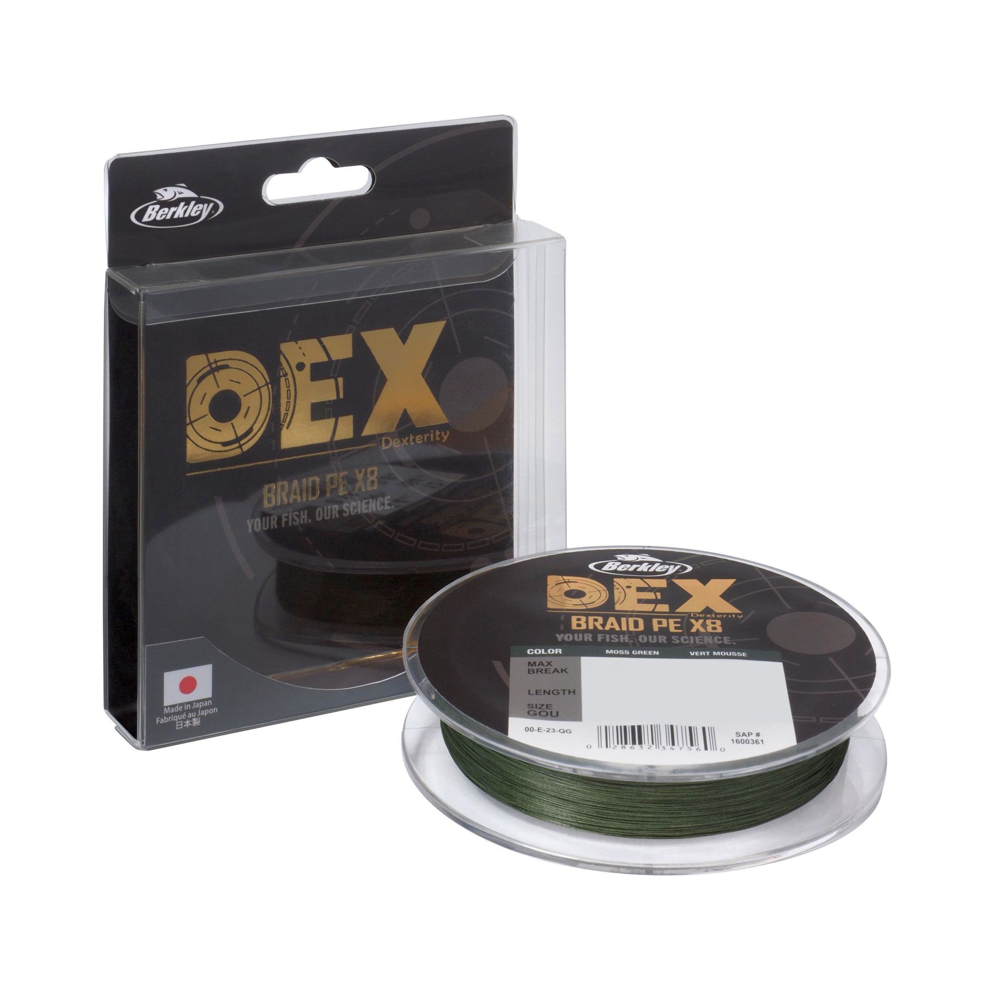 BERKLEY DEX Braid PE X8 Moss Green 150 m 0,06 mm 5,4 kg