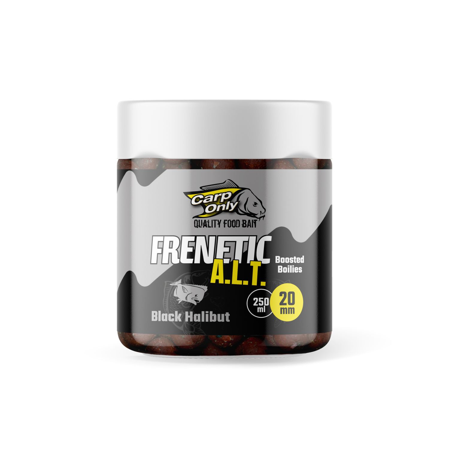 Frenetic A.L.T. Boosted Boilies Black Halibut 20 mm 250 ml